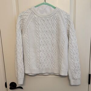 J. Crew Cream Cable-Knit Crewneck Sweater
